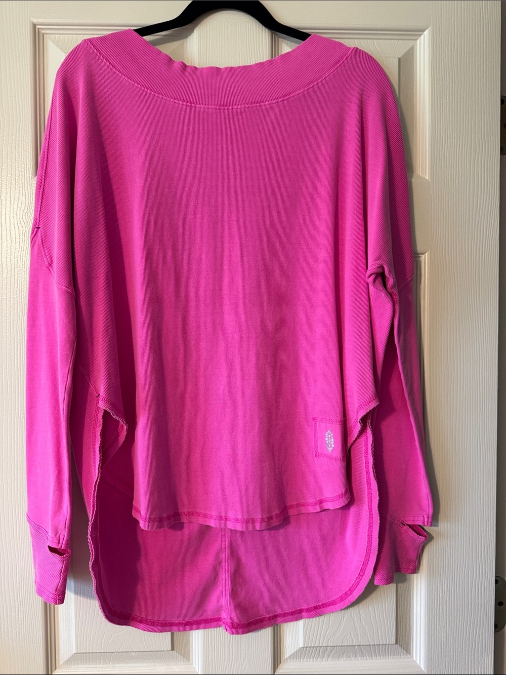 Free People Bright Hot Pink Long Sleeve Tunic Top